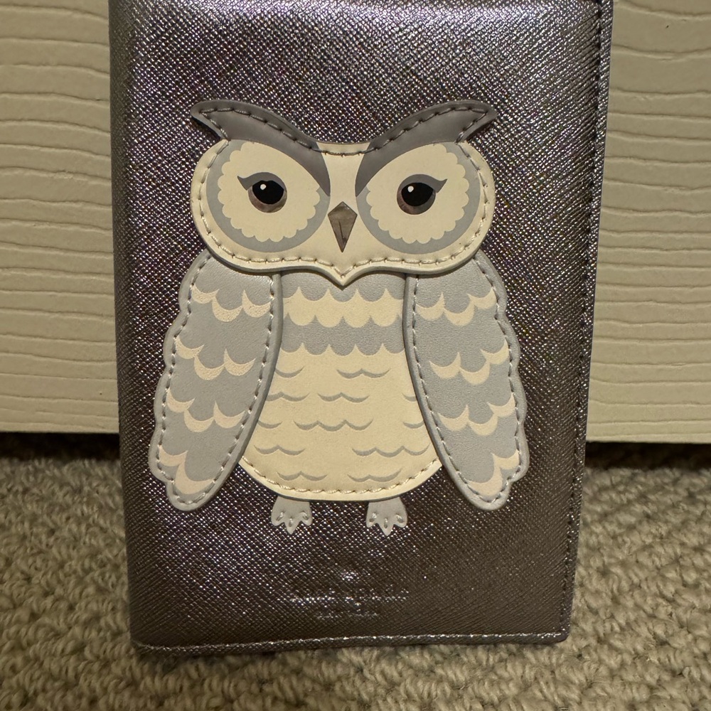 Kate Spade passport holder owl motif